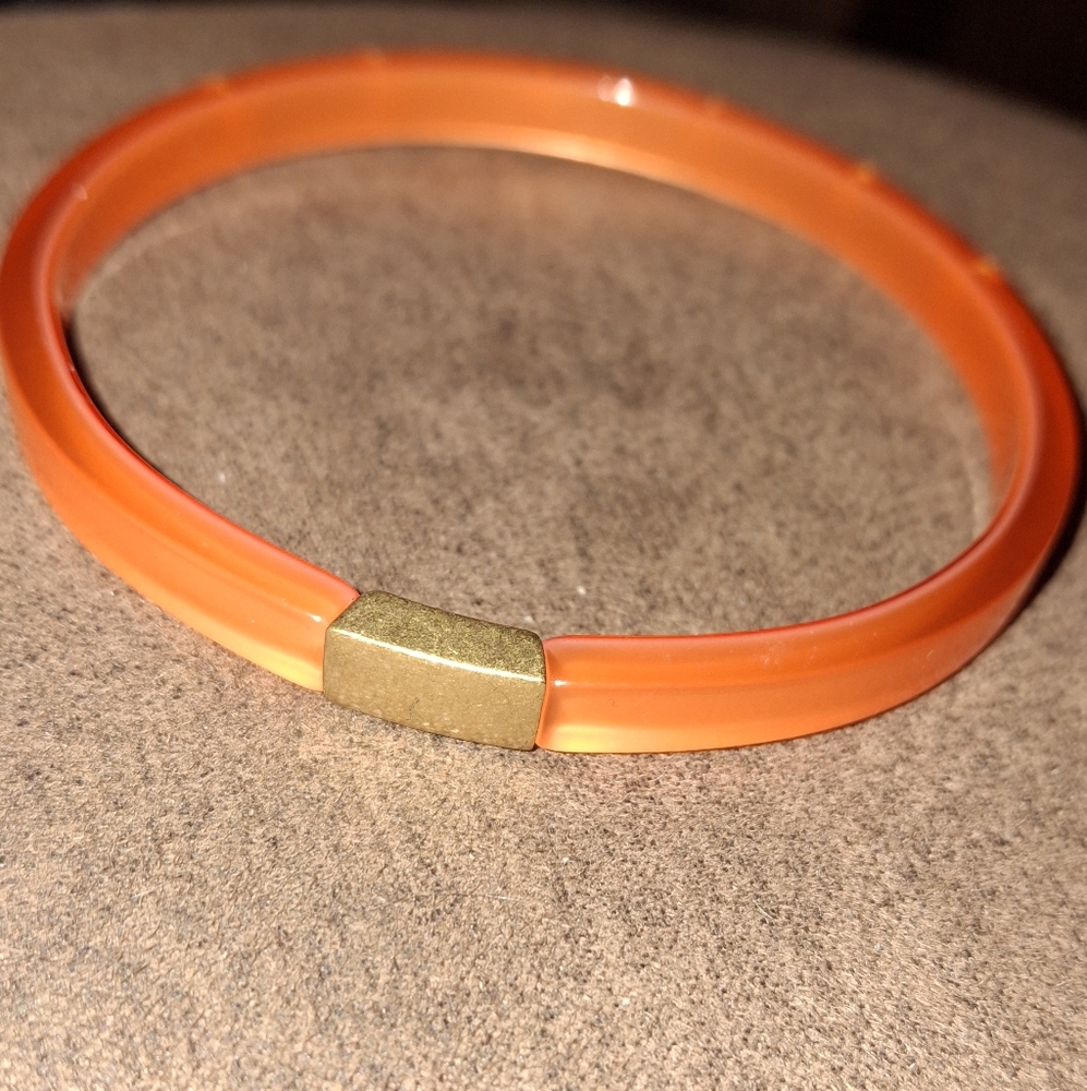 J Crew Lucite & Rhinestone Designer Bangle Stackable Bracelet - Picture 8 of 9